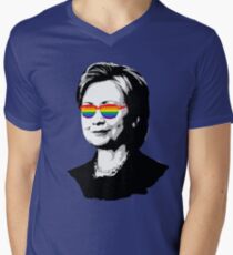 Hillary Rainbow Glasses Men's V-Neck T-Shirt