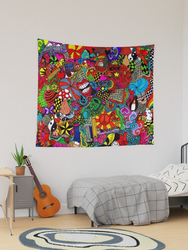 Trippy Hippie Pattern Tapestry for Sale by CelineIsabel Redbubble