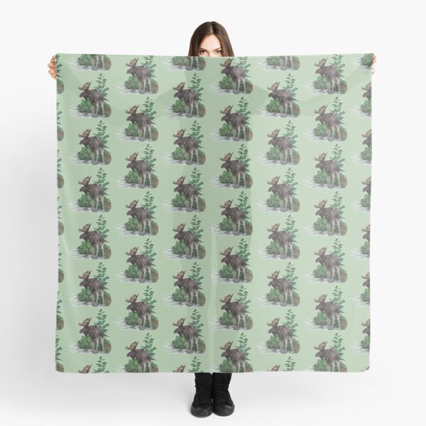 Moose watercolor Scarf