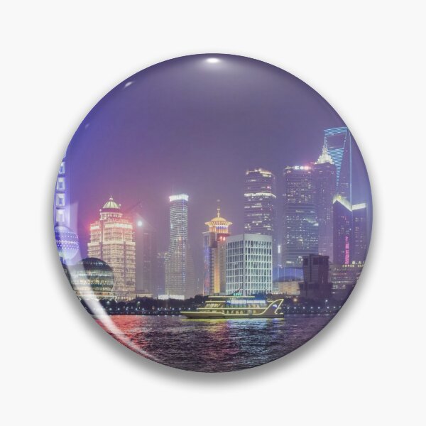 Item preview, China Shanghai Skyline Night City Lights Skyscrapers Landscape designed and sold by Andreea Eva Herczegh.