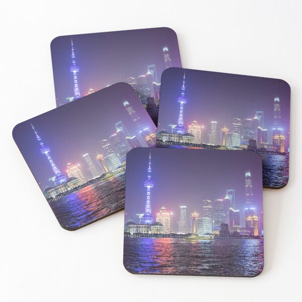 Item preview, China Shanghai Skyline Night City Lights Skyscrapers Landscape designed and sold by Andreea Eva Herczegh.