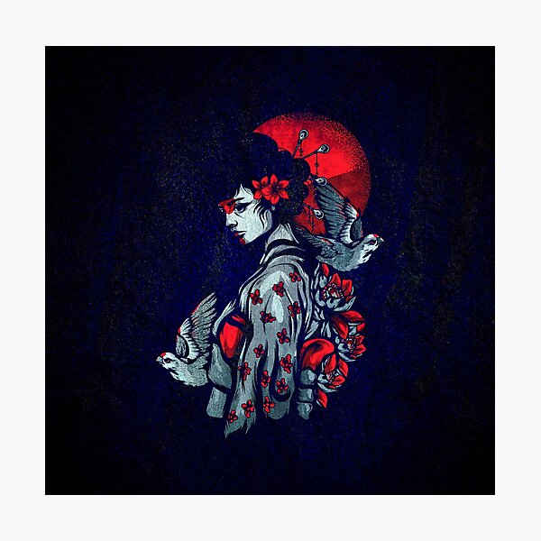 Artikelvorschau, Die verwundete Geisha - Erinnerungen an Geisha - Texturiertes Design entworfen und verkauft von JackMoreh.