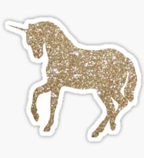 Gold Glitter Unicorn Sticker