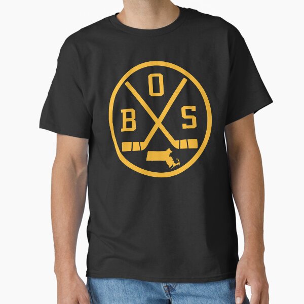 Aperçu de l'œuvre Emblème rétro de hockey de Boston Vintage BOS créée et vendue par pixeljamz.