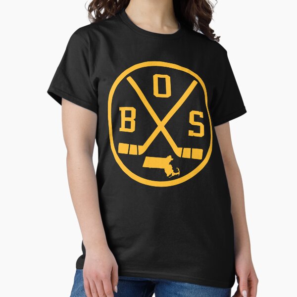 Aperçu de l'œuvre Emblème rétro de hockey de Boston Vintage BOS créée et vendue par pixeljamz.