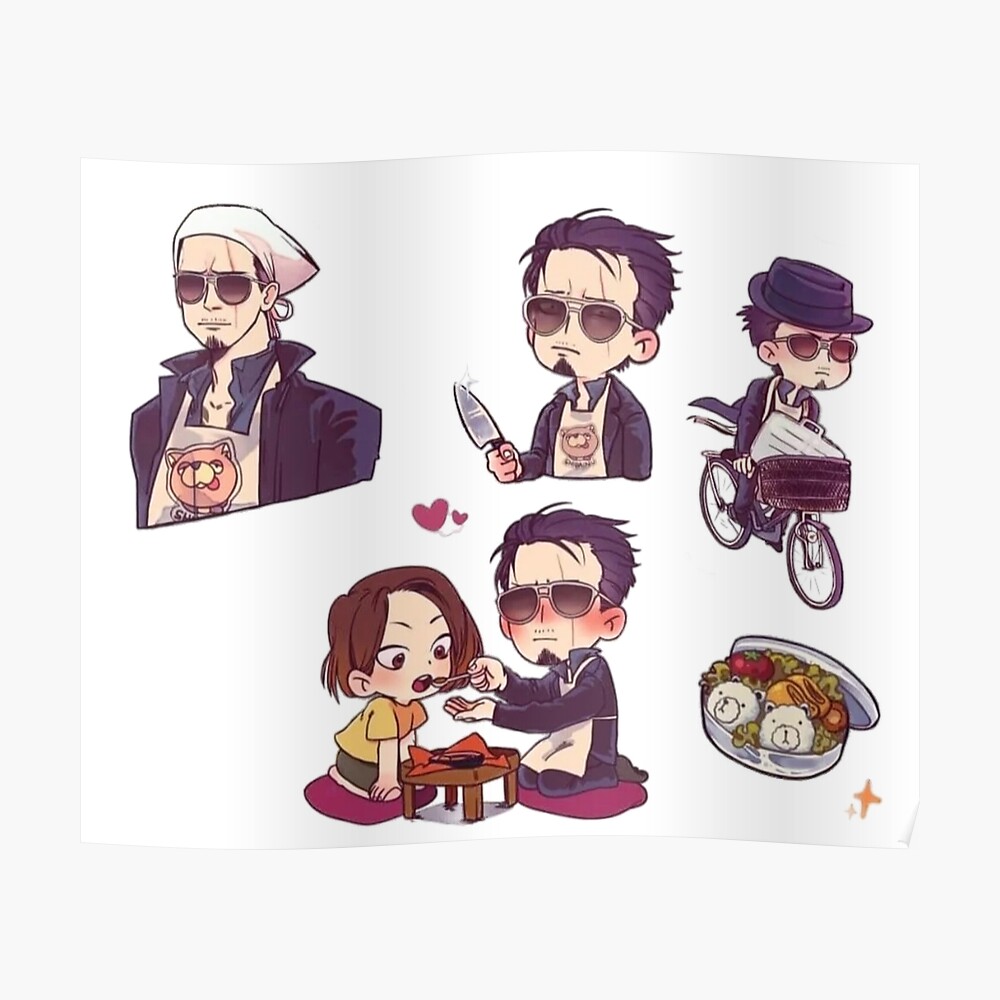 Pegatina The Way Of The Househusband Diseno De Paquete De Pegatinas Chibi De Dreamcorp Redbubble