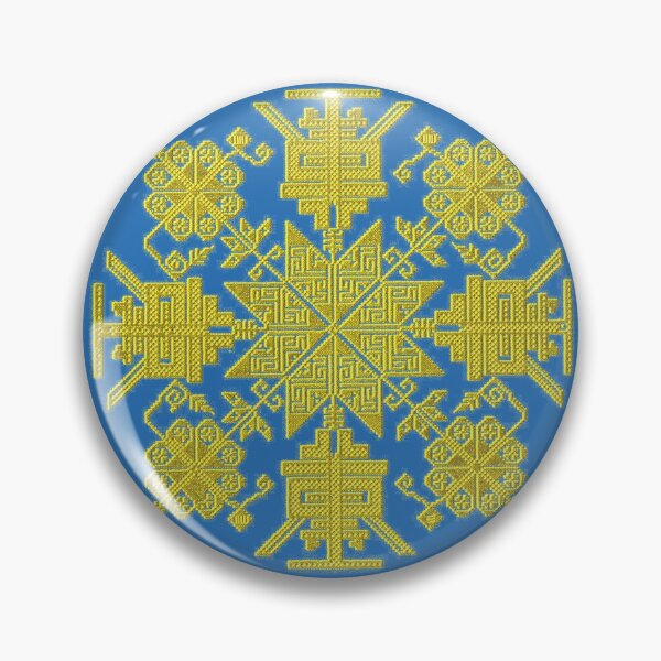 Item preview, Yellow and Blue Vyshyvanka (Cross-stitched Design) designed and sold by Image NDesign.