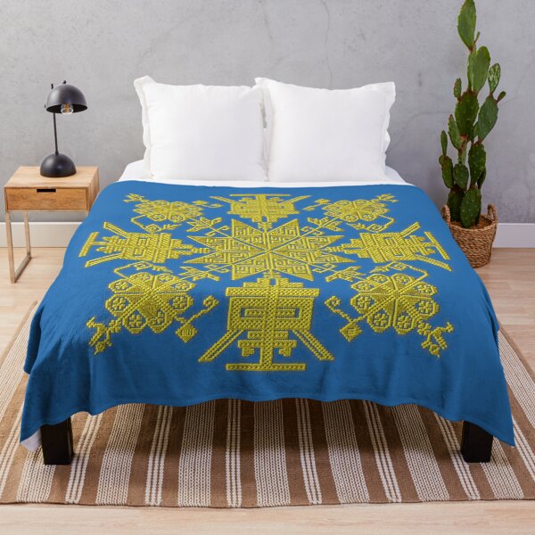Item preview, Yellow and Blue Vyshyvanka (Cross-stitched Design) designed and sold by Image NDesign.