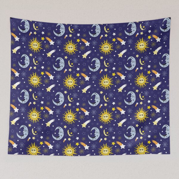 Item preview, Space Celestial Sun Moon Night Sky Stars Astrological Pattern designed and sold by Art by Jess.