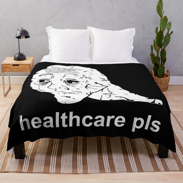 Item preview, Healthcare Pls - Medicare For All, Meme, Doomer, Wojak, Leftist  designed and sold by SpaceDogLaika.