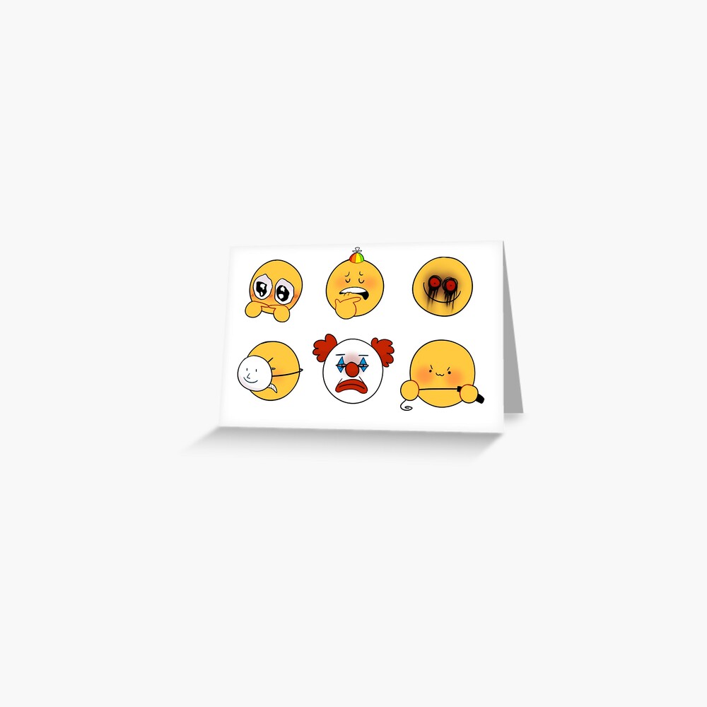 Cursed Stressed Blushing Emoji Greeting Card for Sale by Goath