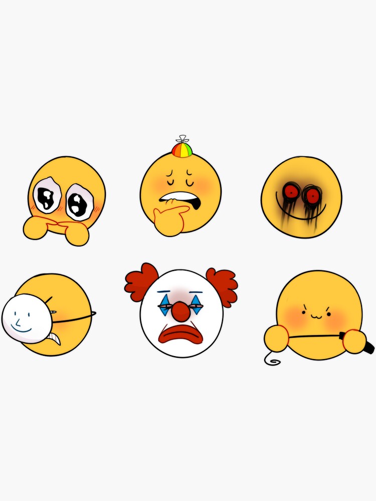 Thinking about cursed emoji hand Sticker for Sale by JanineUrban