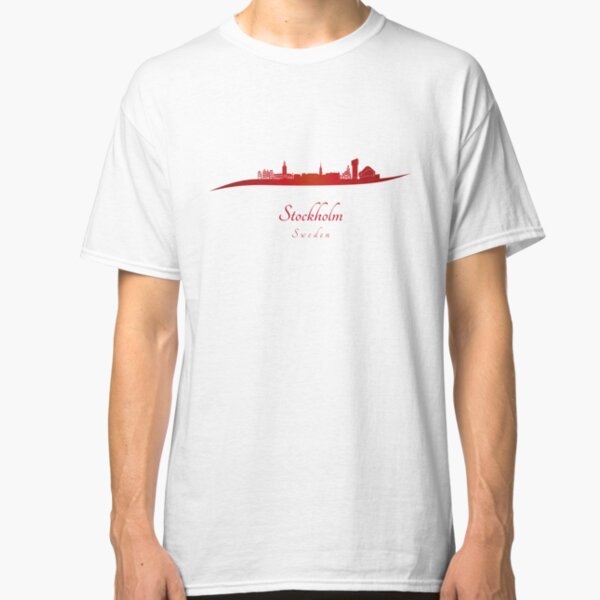 Stockholm skyline in red Classic T-Shirt
