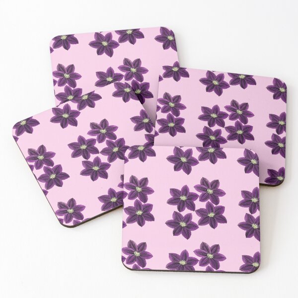 Item preview, Summer Purple Clematis on Pink designed and sold by eden1472.