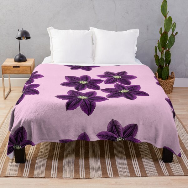 Item preview, Summer Purple Clematis on Pink designed and sold by eden1472.