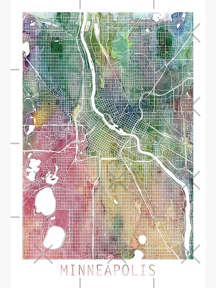 Multicolor Watercolor Minnesota State Map Digital' Unisex Crewneck