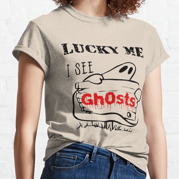 Lucky Me I See Ghost' Women's Vintage Sport T-Shirt