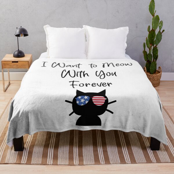 Item preview, I Want to Meow With you Forever America Style 2 Funny cat Quotes designed and sold by Freefay.