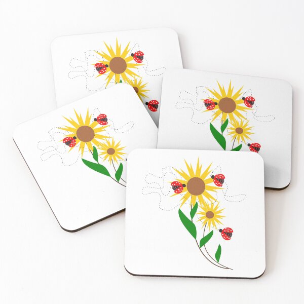 Item preview,  ladybugs on flowers designed and sold by ArtesBel.
