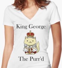 Camiseta entallada de cuello en V El rey Jorge el Purr'd
