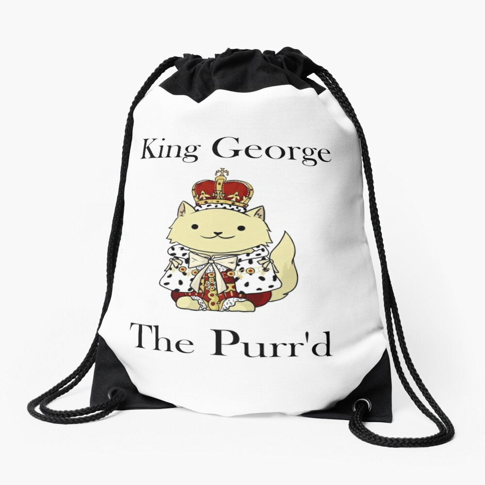 King George the Purr'd Drawstring Bag