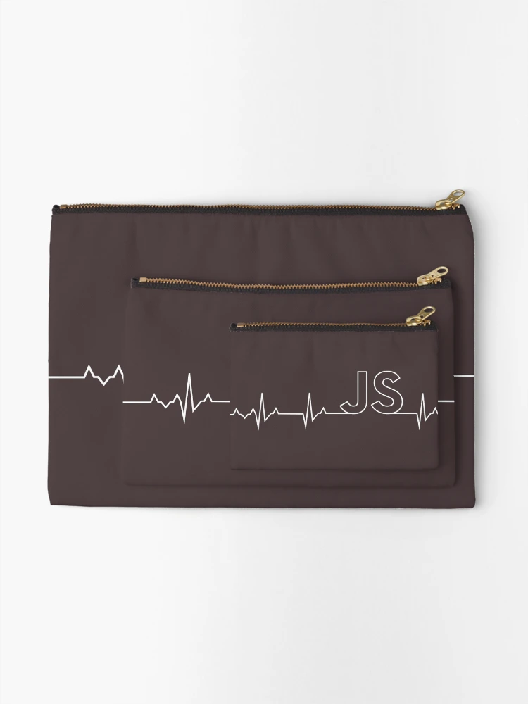 Thumbnail 2 of 4, Zipper Pouch, JavaScript Heartbeat - Perfect Gift for Programmers designed and sold by nasa8x.