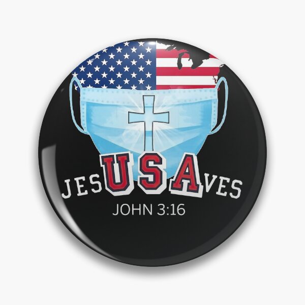 Aperçu de l'œuvre MASQUE VISAGE AMERICA MAP AVEC JESUS SAVES SHIRT créée et vendue par NormaEng.