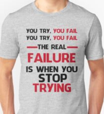NEVER STOP TRYING - BLACK&RED Unisex T-Shirt