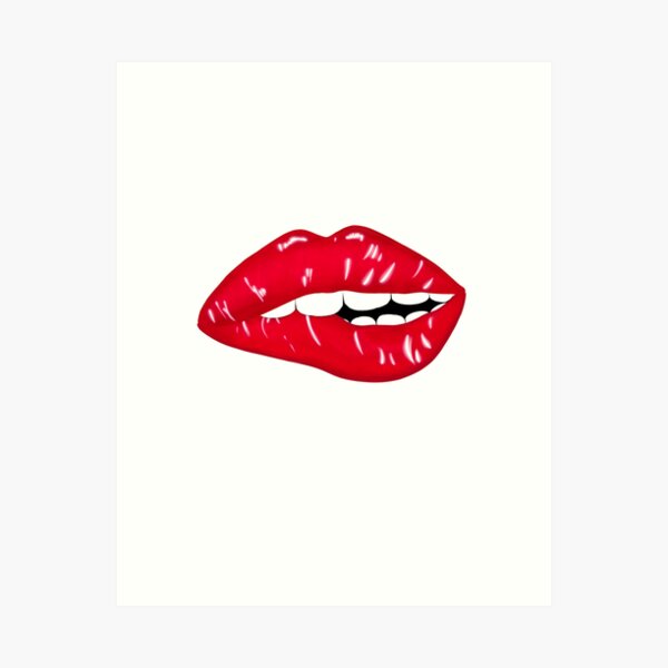 Bitting lip Art Print