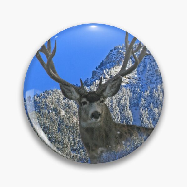 Item preview, Mule deer frosty mountain art designed and sold by Saltypro.