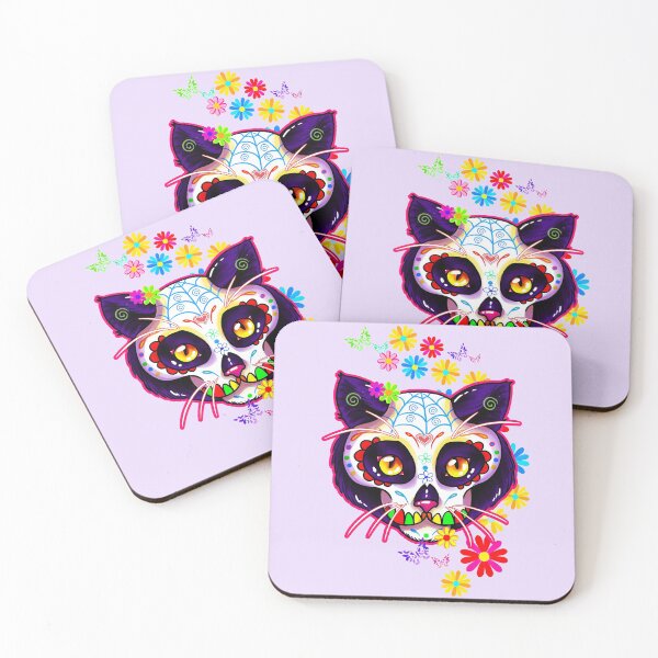 Item preview, Mexican Day Of The Dead Kitty Cat Sugar Skull designed and sold by Gothic Fantasy.