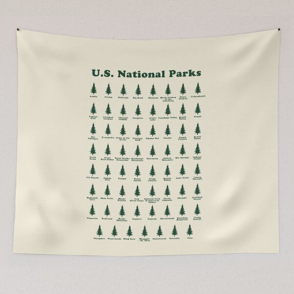 Item preview, U.S. National Parks All 63 National Parks Hiking Camping designed and sold by yelly123.