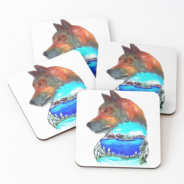 Item preview, Watercolor Crater Lake Oregon Wolf designed and sold by donabelle.