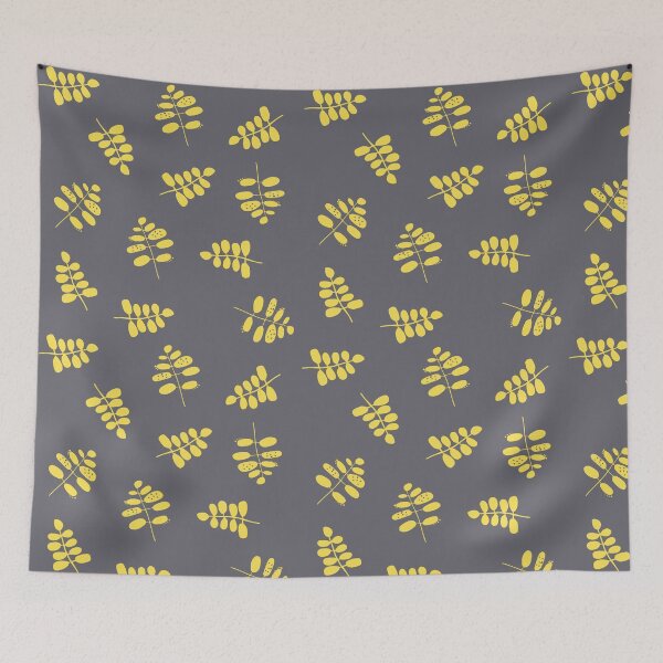 Item preview, Yellow Stems on Grey Background - Pantone colors 2021 designed and sold by Mommyisakeeper.
