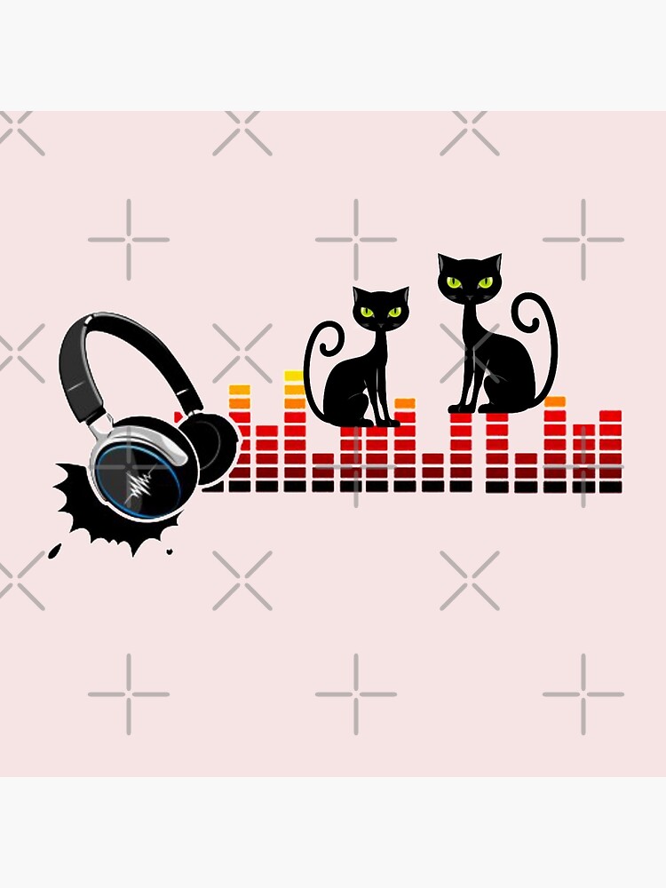 DJ Cat (Black) | Art Board Print