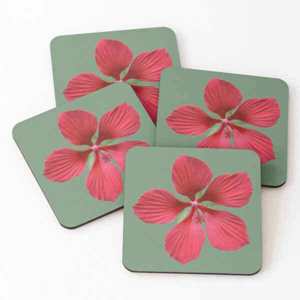 Item preview, Red Single Hibiscus on Green designed and sold by STHogan.