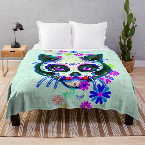 Item preview, Day Of The Dead Kitty Cat Sugar Skull designed and sold by Gothic Fantasy.