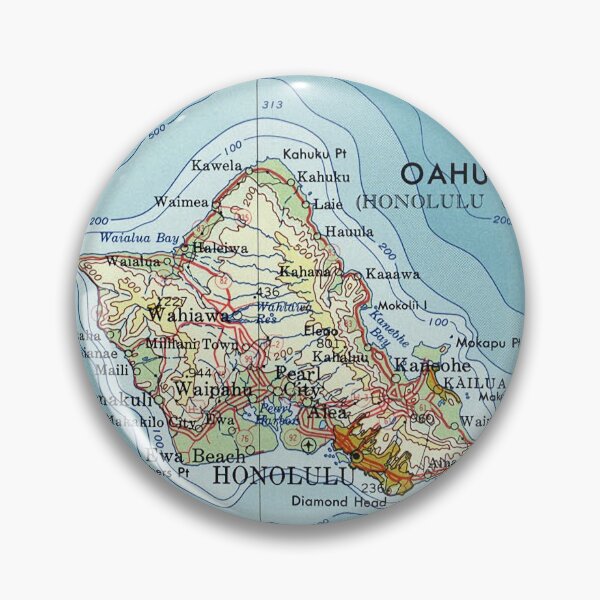 Item preview, Vintage Oahu Map designed and sold by RepYourTown.