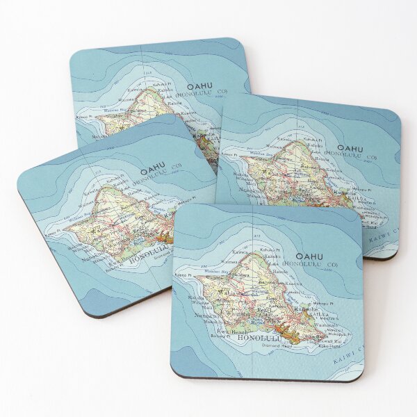 Item preview, Vintage Oahu Map designed and sold by RepYourTown.