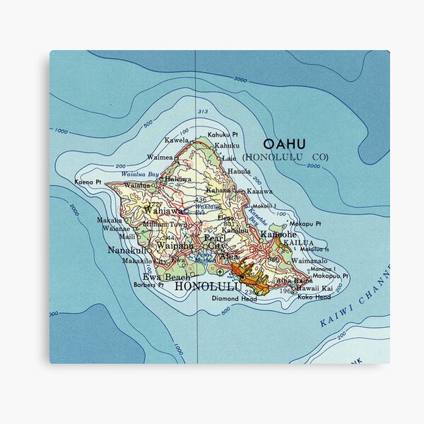 Item preview, Vintage Oahu Map designed and sold by RepYourTown.