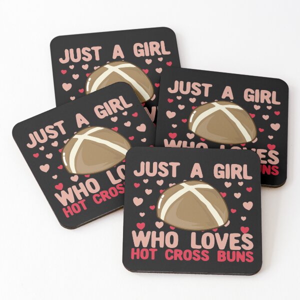 Item preview, Just A Girl Who Loves Hot Cross Buns toast designed and sold by Kawaiindoodle.