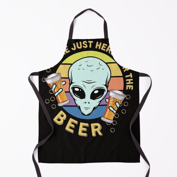 Item preview, Funny Alien "We're Just Here For the Beer" Retro Vintage designed and sold by The Masked Designer.