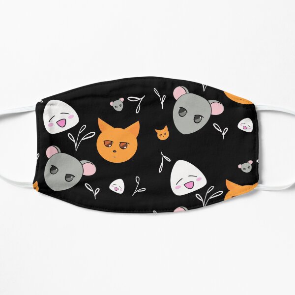 Cat, Rat, and Riceball Flat Mask