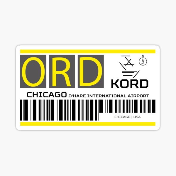 Destination Chicago Airport Sticker