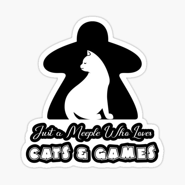 Just A Meeple Who Loves Cats And Games Sticker