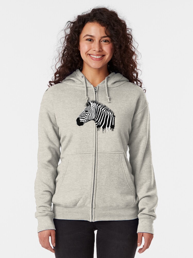 Zebra paint drip | Zipped Hoodie