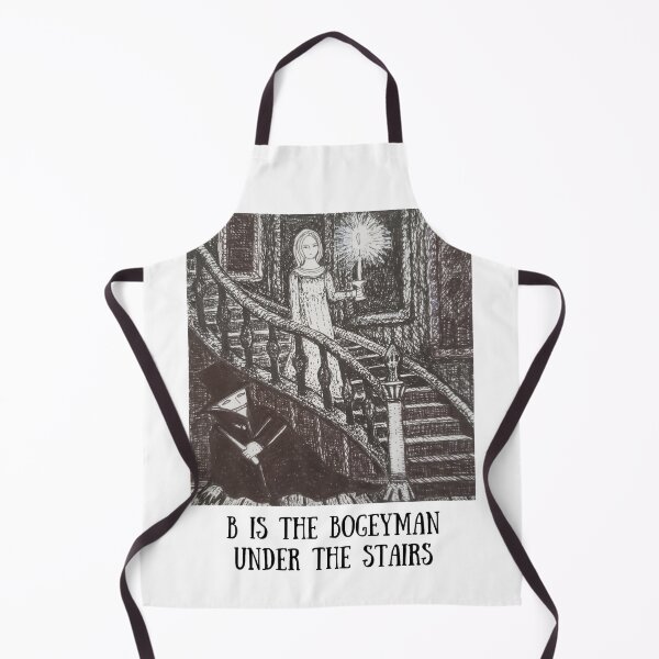 Item preview, B is the Bogeyman Under the Stairs designed and sold by The Mysterious Domain Alyne Whiteswan Fine Art Prints and Merch.