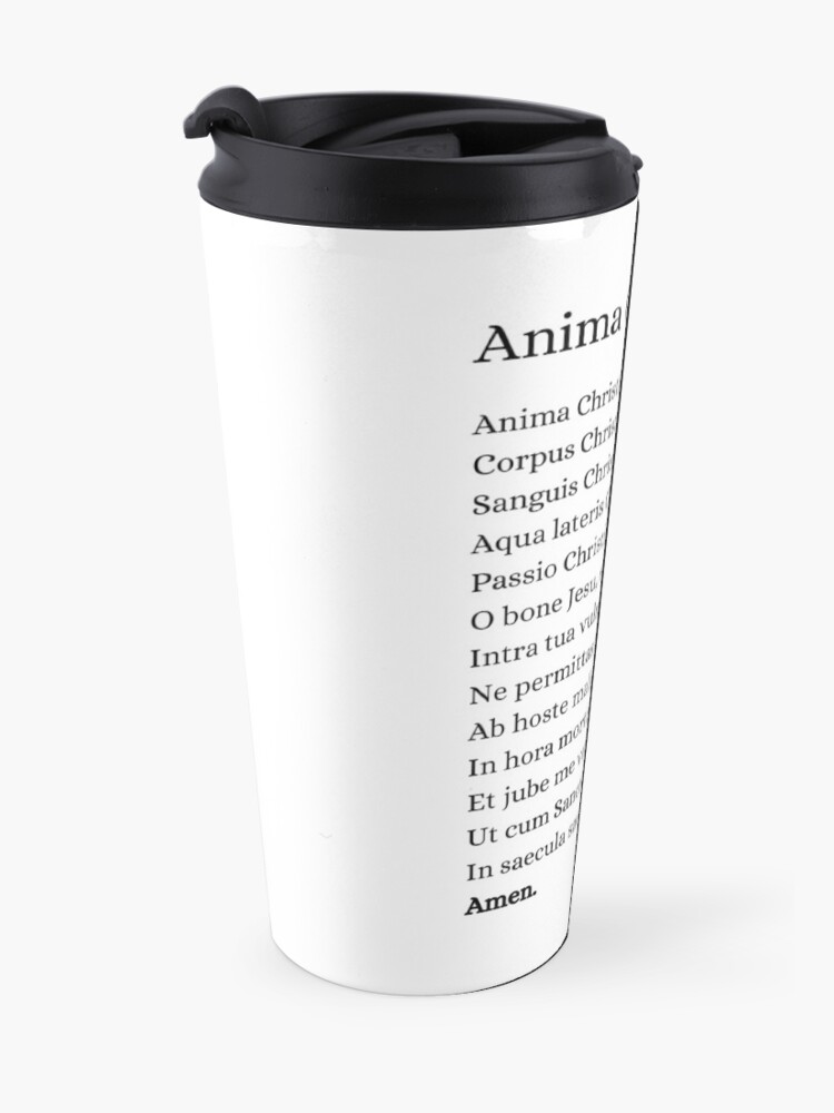Alternate view of Anima Christi | Prayer In Latin Travel Coffee Mug