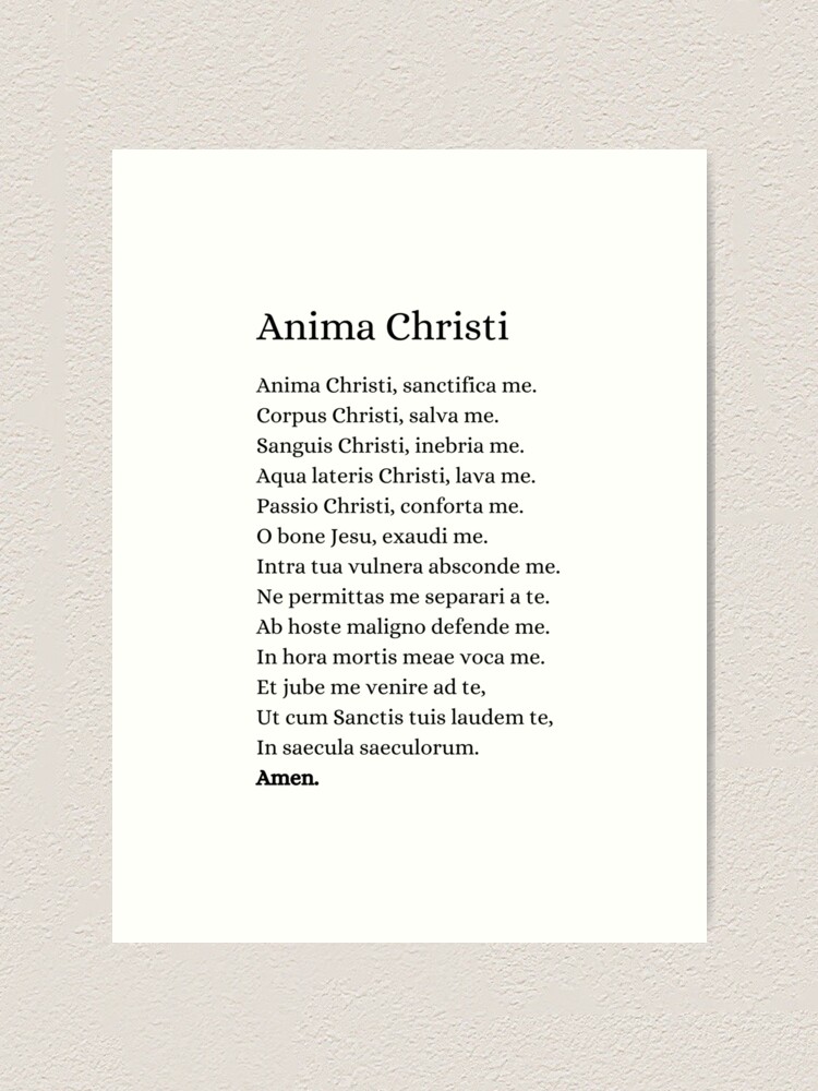 Prints Wall D cor Home D cor St Anima Christi Printable Catholic Art 