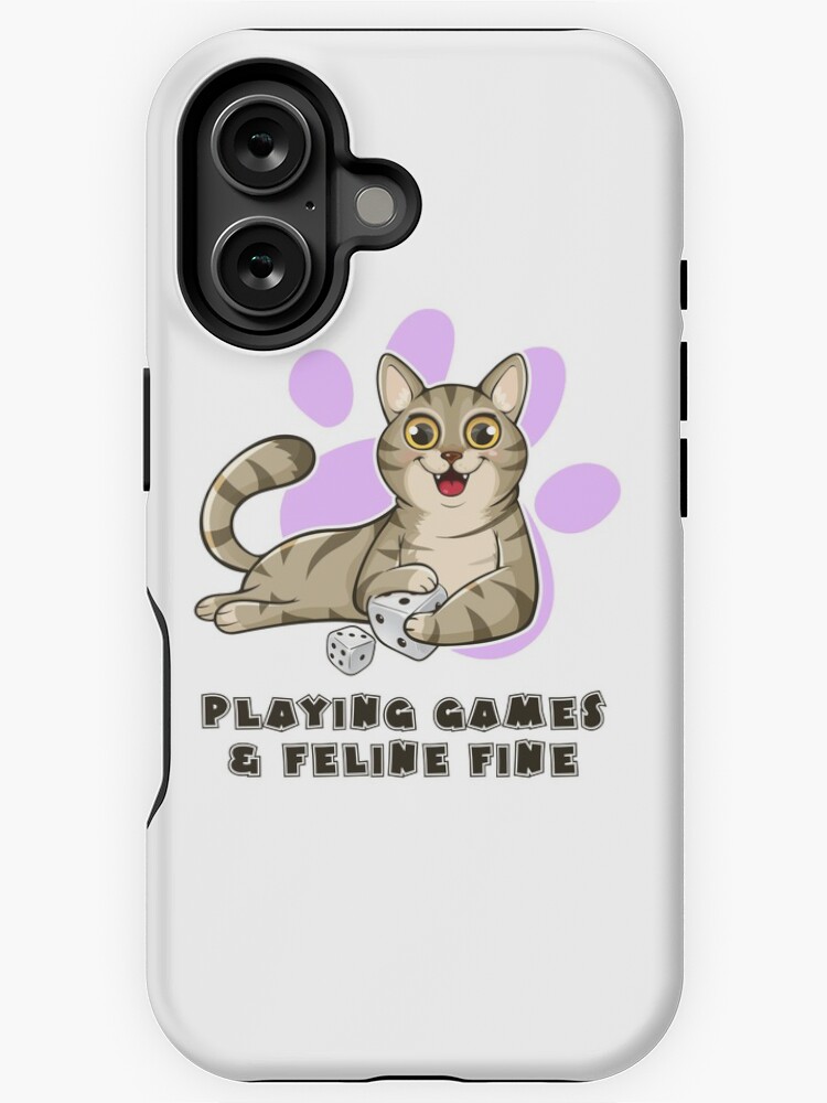 Thumbnail 1 of 4, iPhone Case, Playing Games And Feeling Fine designed and sold by pudgycatgames.